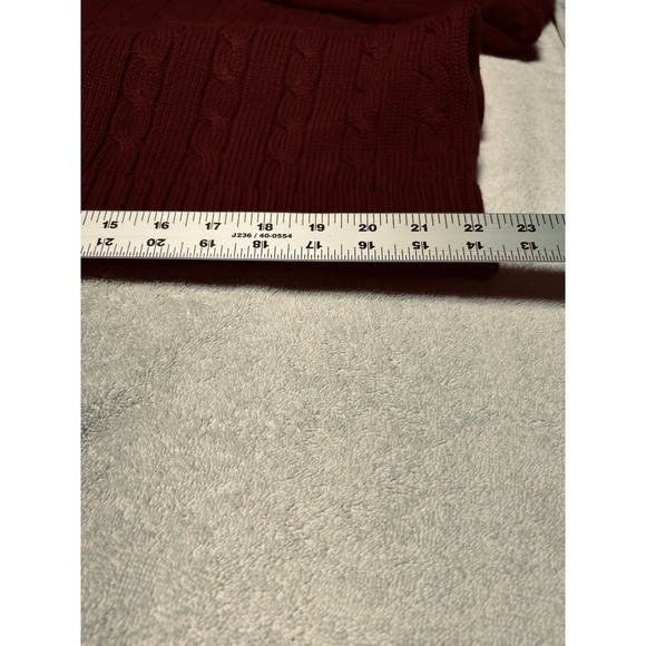 Vintage Lands End Sweater Mens XL 100% Cotton Maroon Pullover Crewneck - Picture 7 of 8